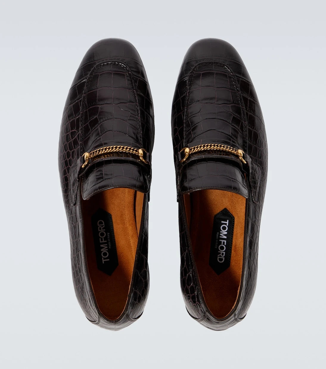 Tom Ford - Gigi timsah derisi görünümlü loafer