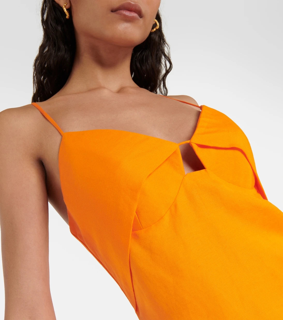 Simkhai - Valeria laser-cut linen-blend midi dress