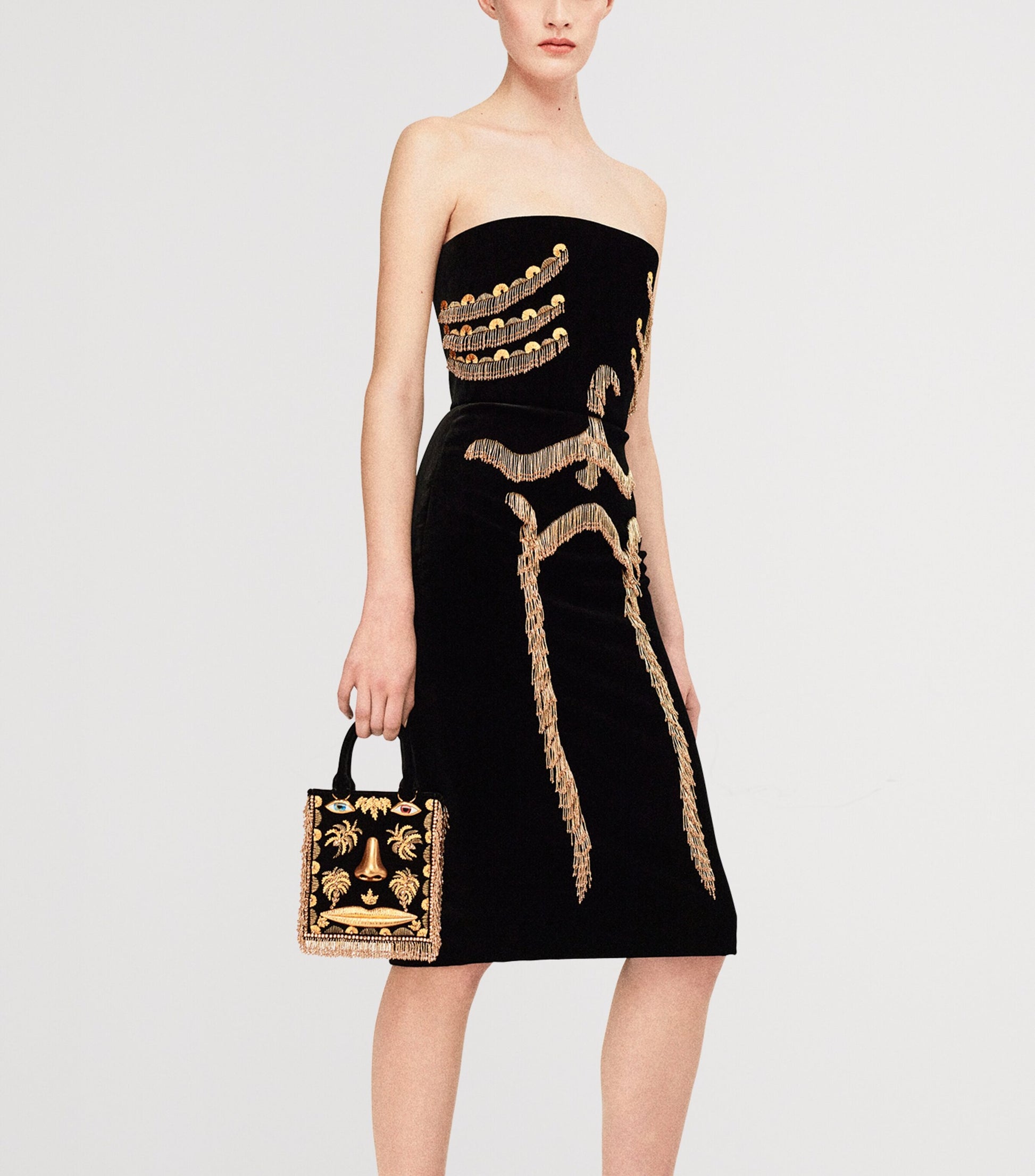 Mini Velvet Face Top-Handle Bag