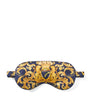 Navy Silk Printed Eye Mask