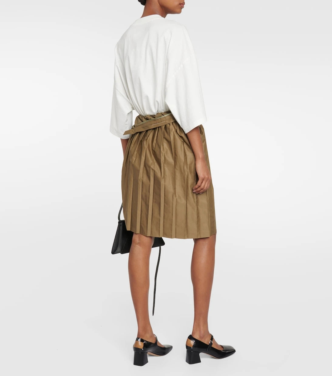 MM6 Maison Margiela - Pleated asymmetric midi skirt