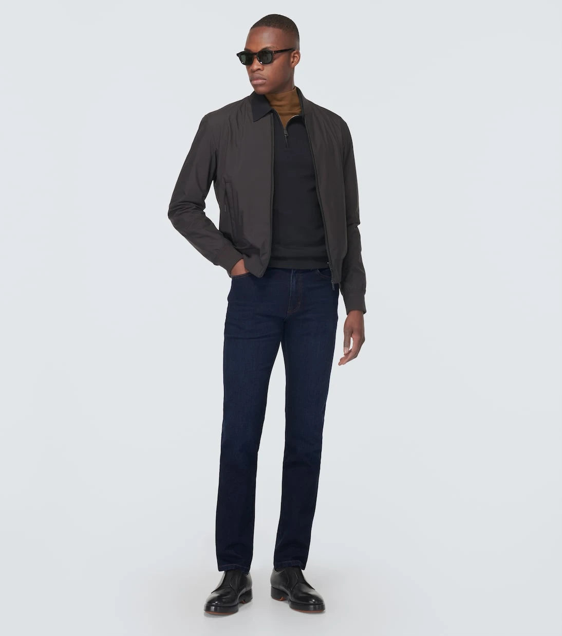 Zegna - بنطال جينز روكيا بقصّة ضيقة وخصر منخفض