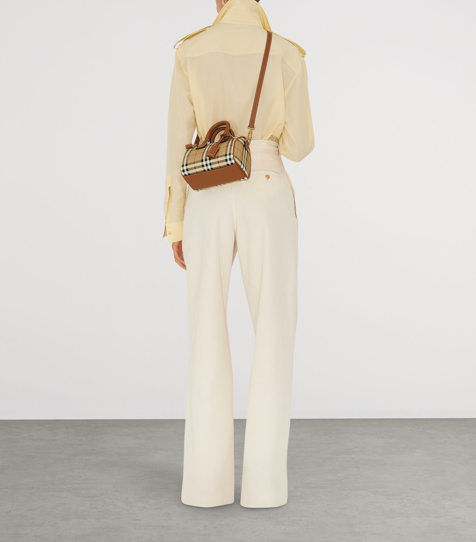 Mini Check Bowling Bag VNTG CHK/BRIAR BROWN