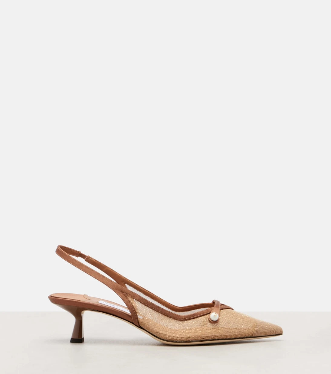Jimmy Choo - Amita 45 leather-trimmed slingback pumps