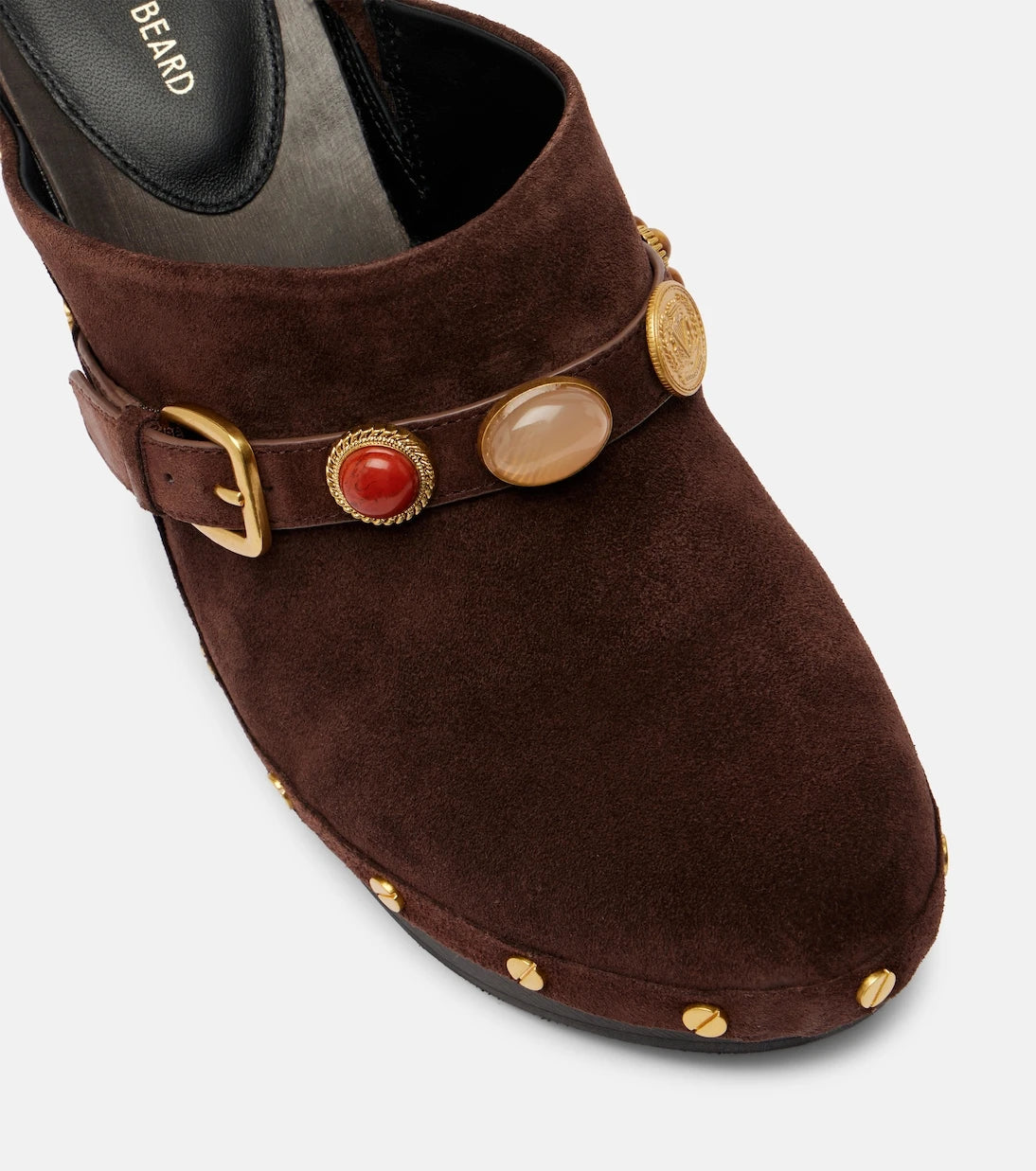 Veronica Beard - Giana embellished suede platform mules