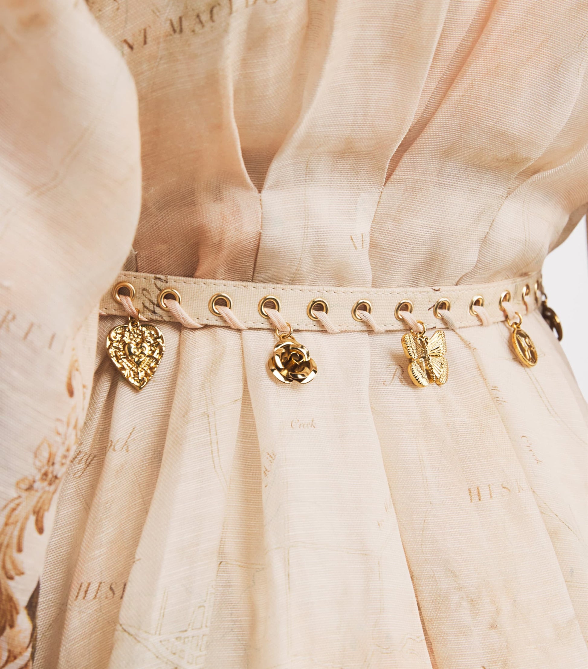 Pink Linen-Silk Memento Midi Shirt Dress