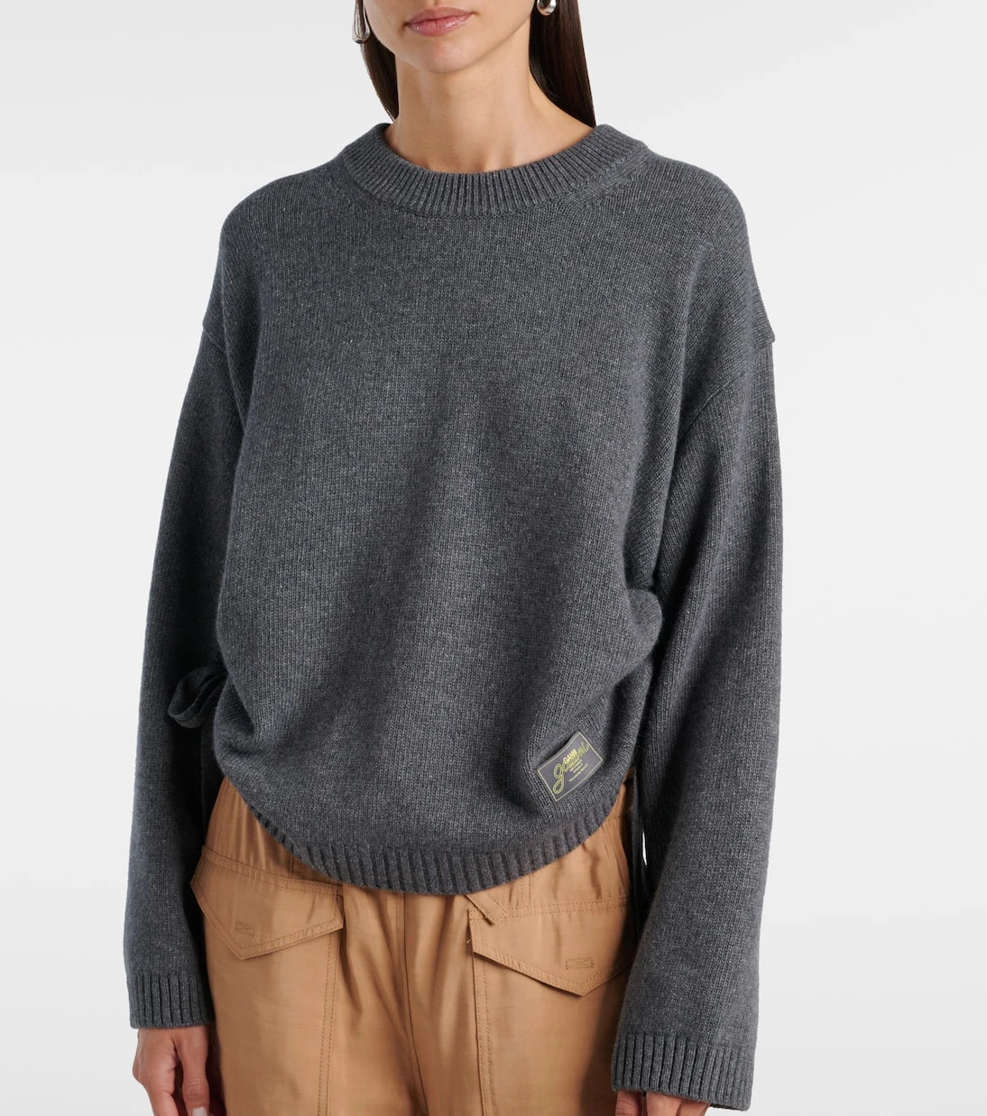 Ganni - Logo wool-blend sweater