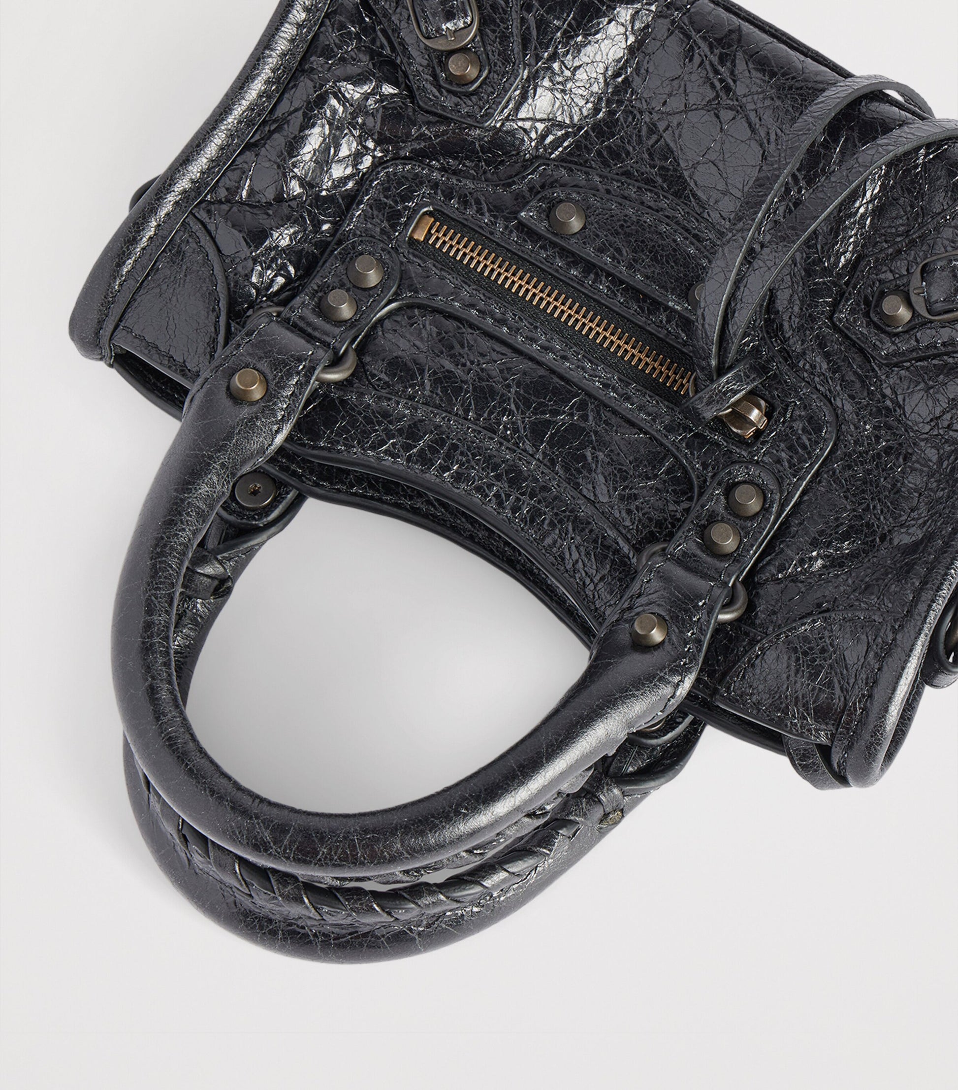 Balenciaga Black Nano Leather Le City Top-Handle Bag