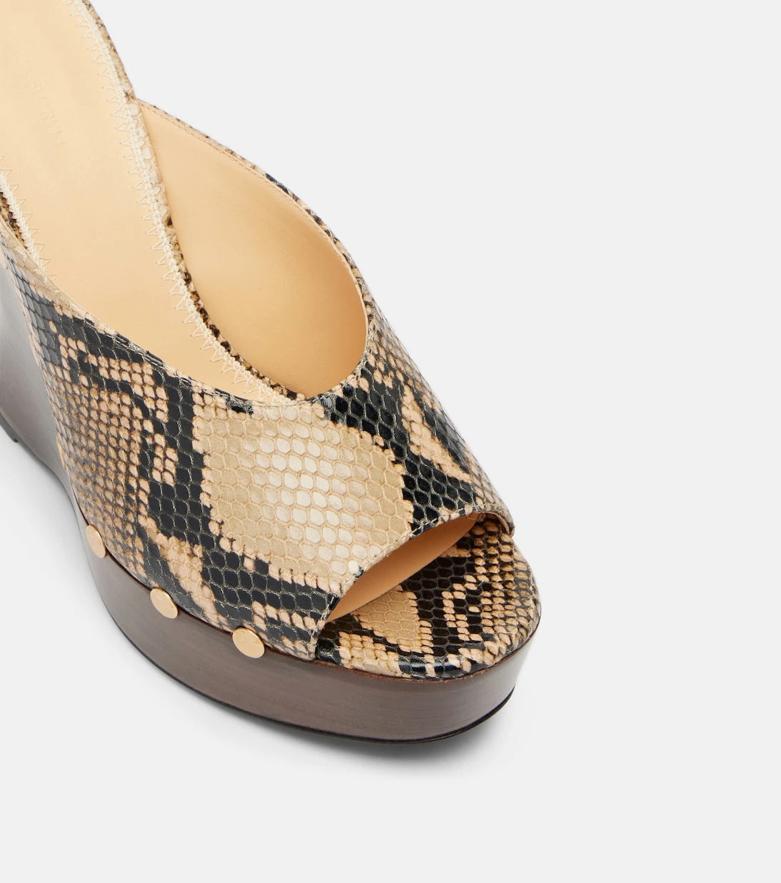 Magda Butrym - Snake-effect leather wedge mules