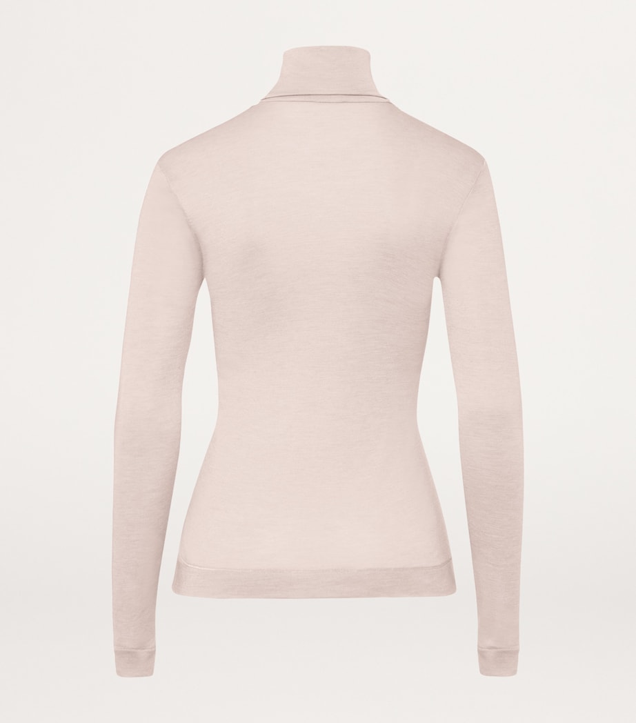 Ivory Silk-Cashmere Rollneck Top