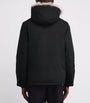 Yves Salomon Black Down Coyote Fur-Trim Waterproof Parka