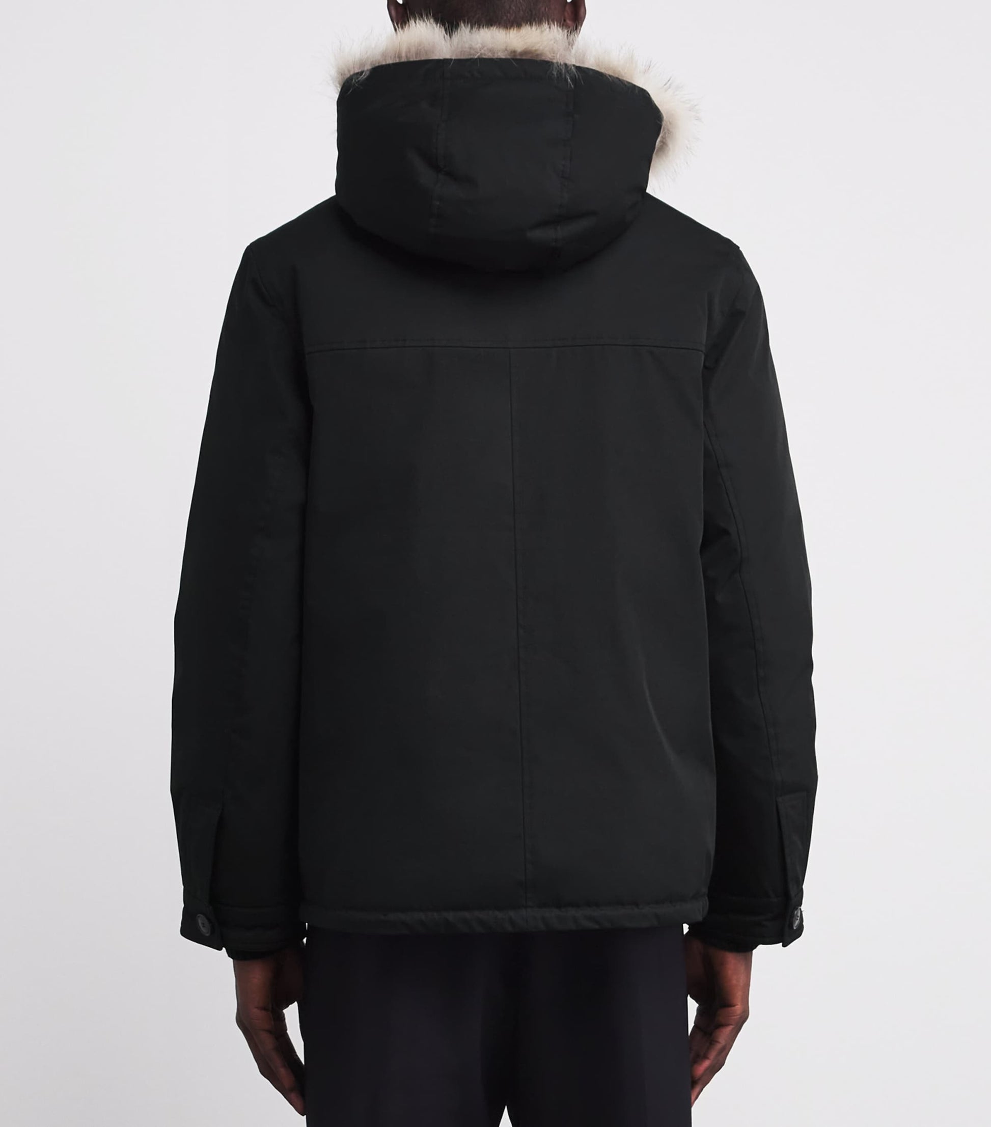 Yves Salomon Black Down Coyote Fur-Trim Waterproof Parka