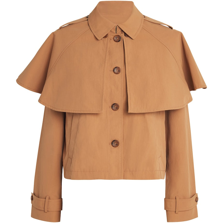 Ulla Johnson Orange Water-Repellent River Cape-Layer Jacket