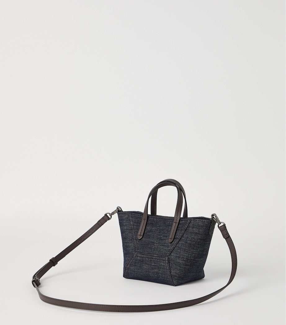 Mini Denim-Effect BC Duo Tote Bag