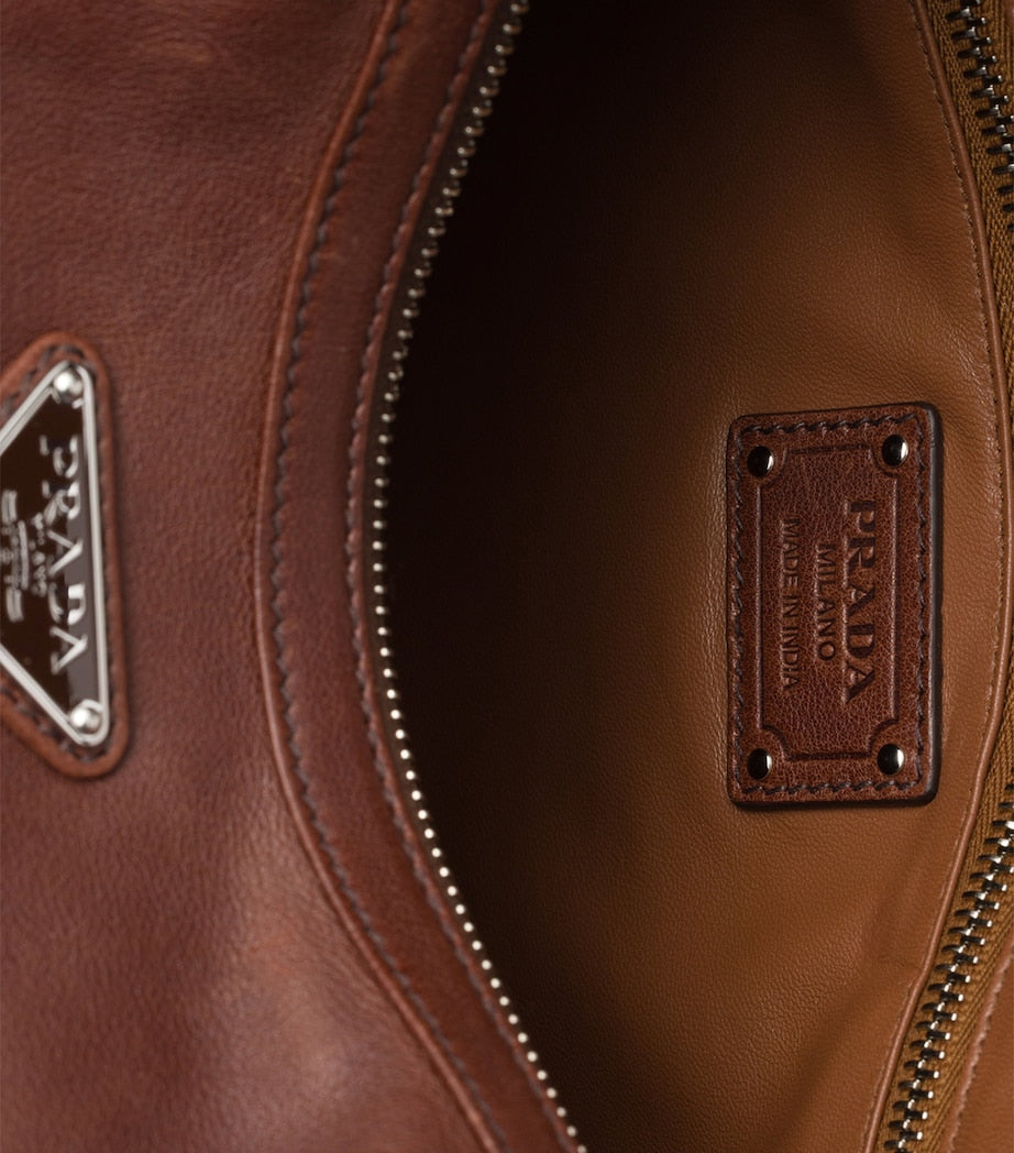 Prada Medium Washed Leather Shoulder Bag