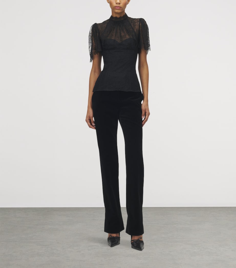 McQueen Black Lace-Detail Blouse