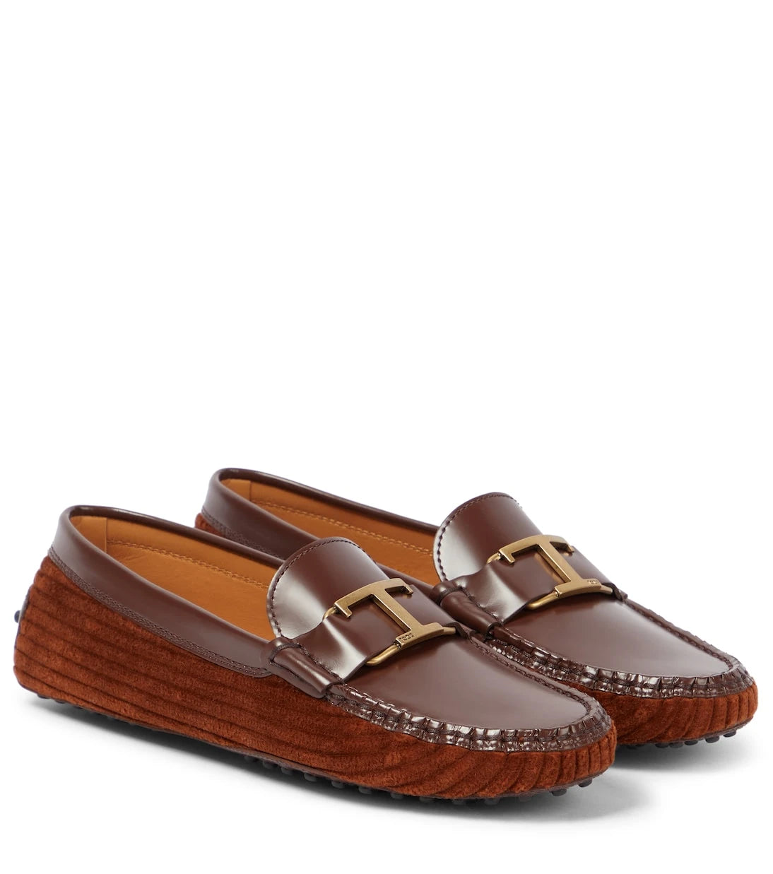 Tod's - Gommino leather and velvet loafers