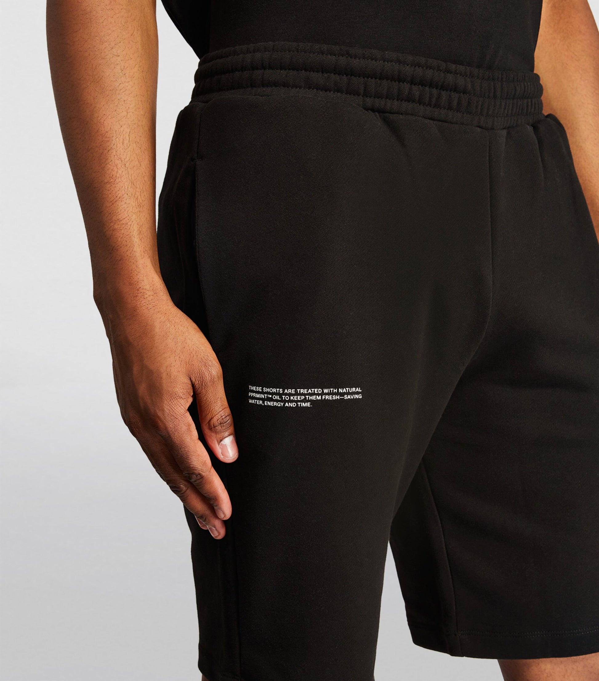 Black Organic Cotton 365 Long Sweatshorts