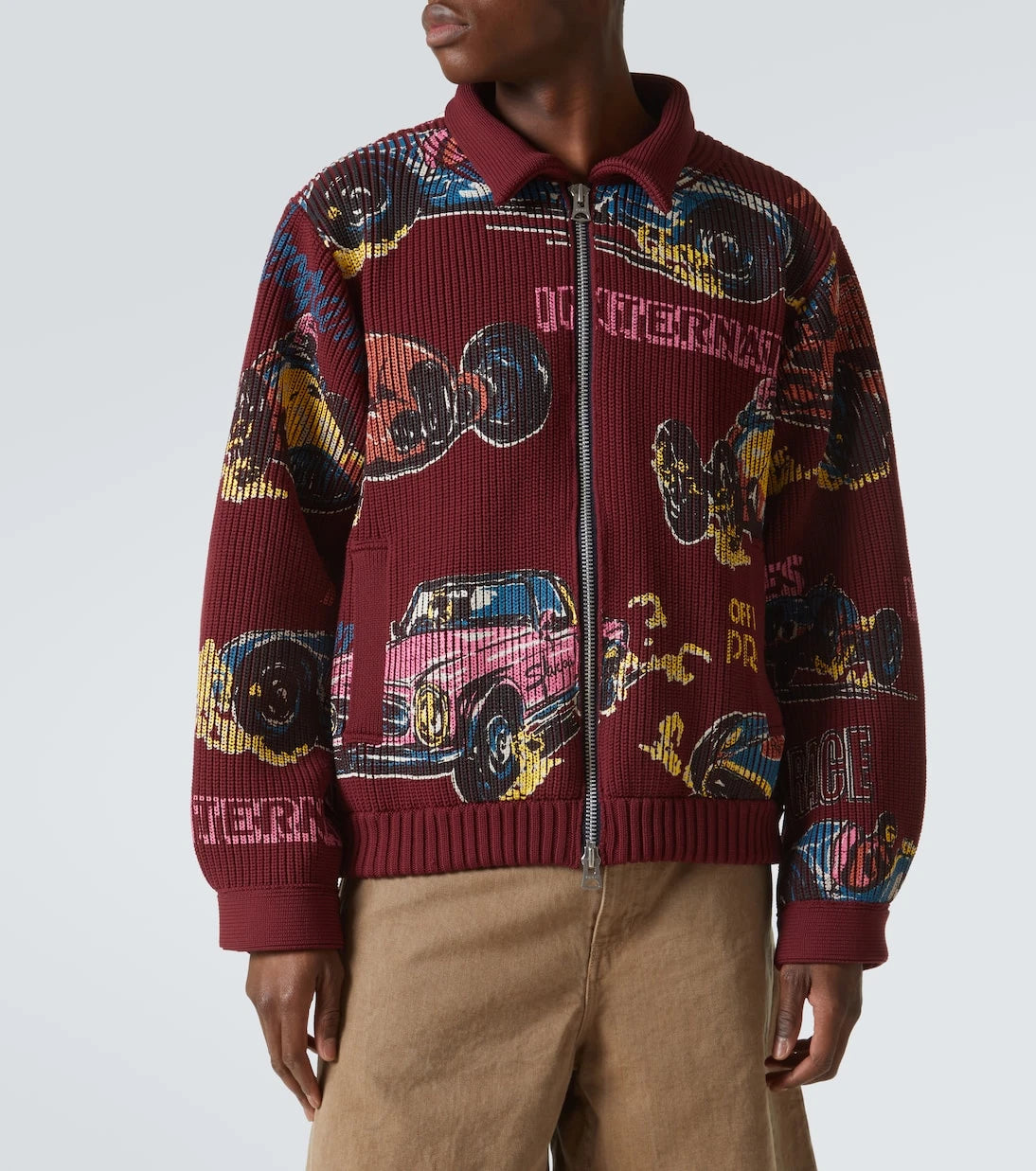 Sacai - Car Race zip-up sweater
