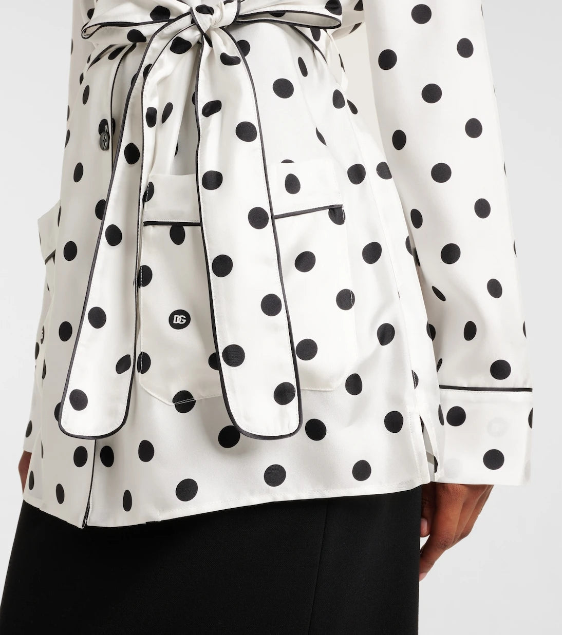 Dolce&Gabbana - Polka-dot silk twill pajama shirt