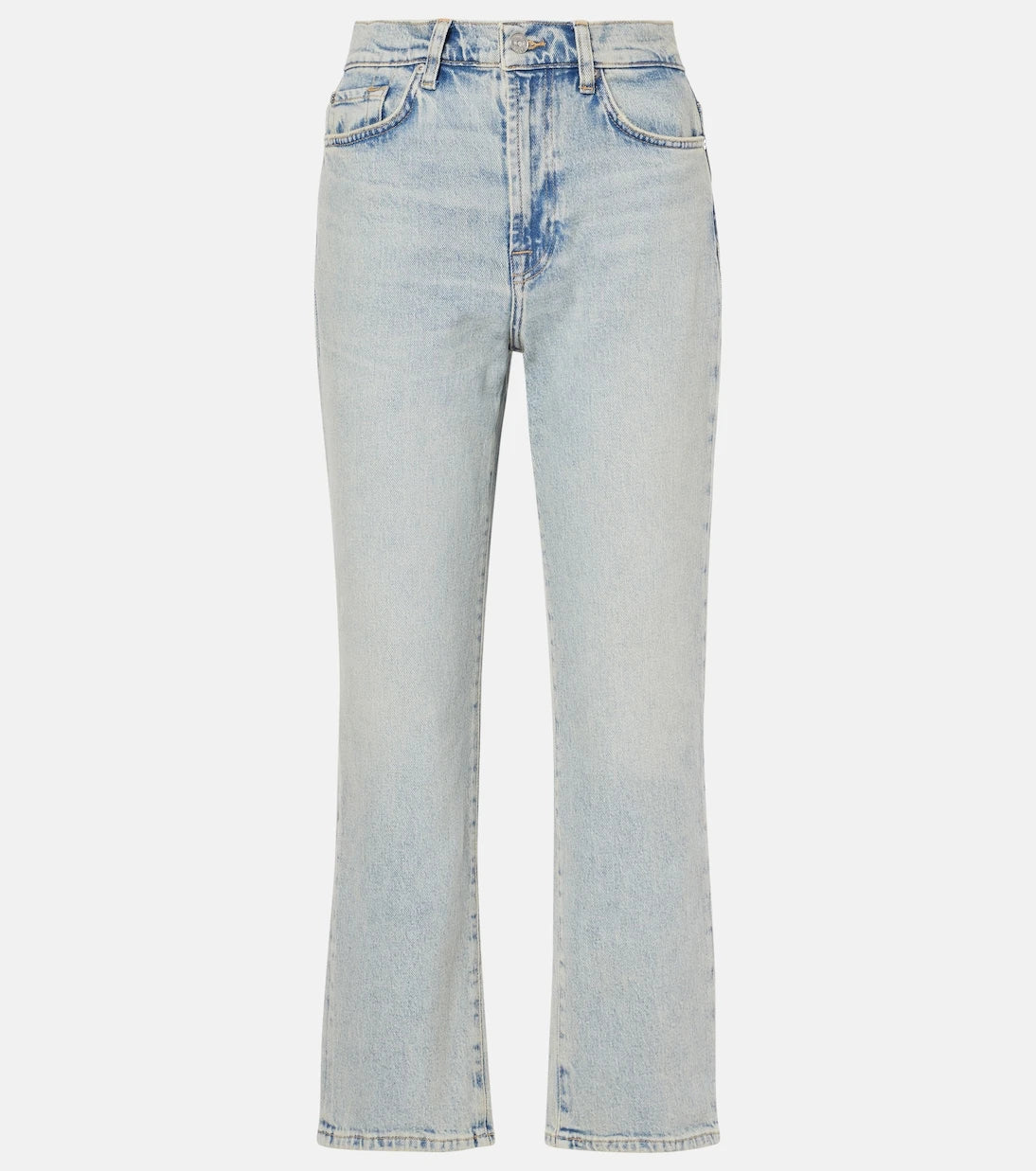 7 For All Mankind - جينز بقصة مستقيمة وخصر مرتفع