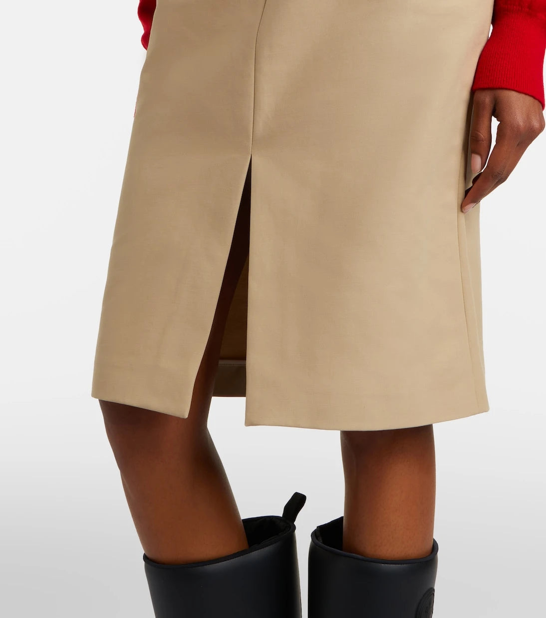 Moncler - Belted cotton pencil skirt