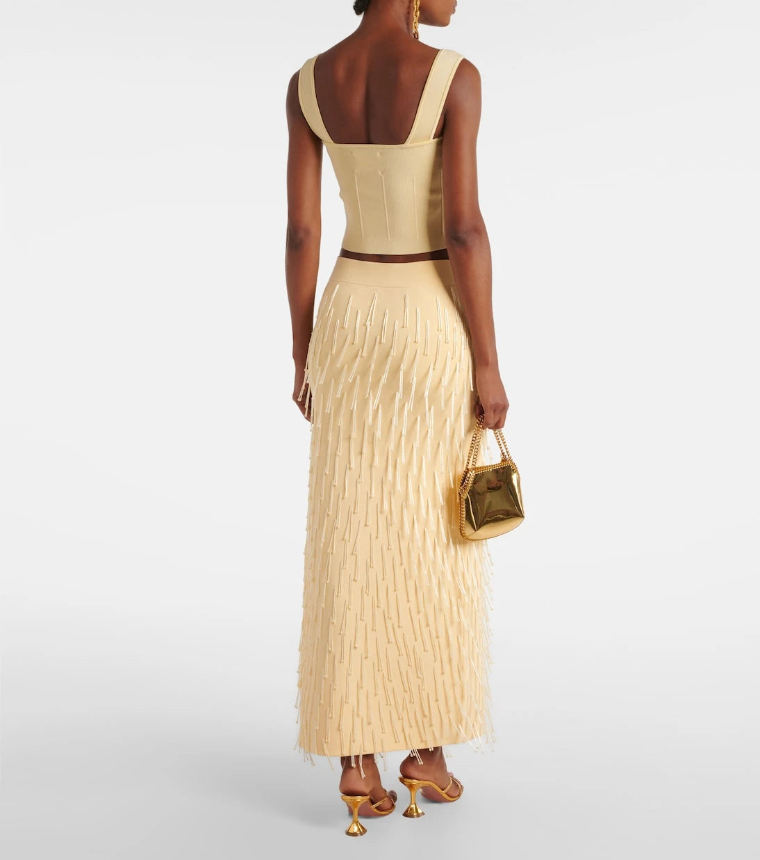 Galvan - Depois embellished jersey maxi skirt