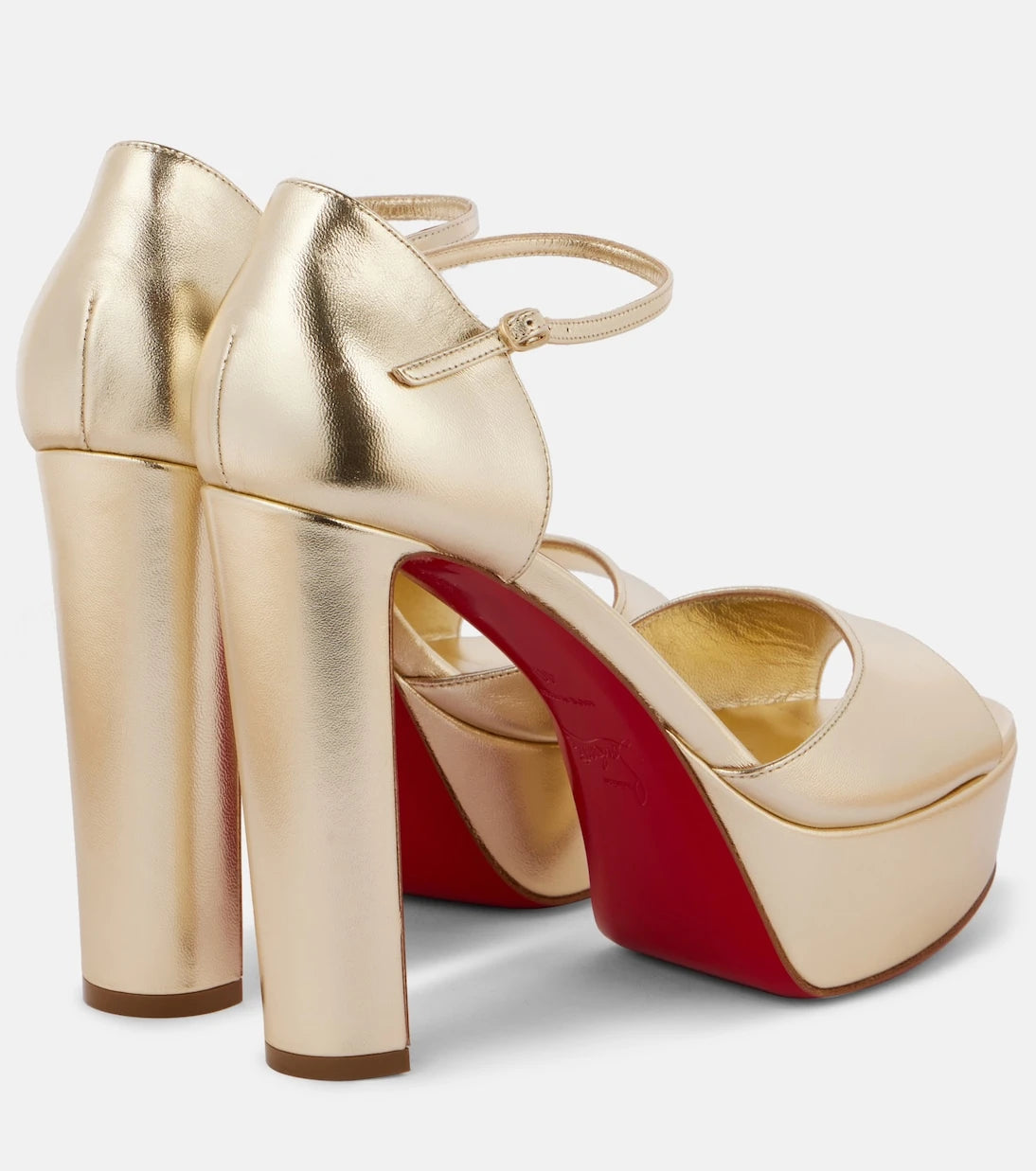 Christian Louboutin - Sandaloo 130 leather peep-toe pumps