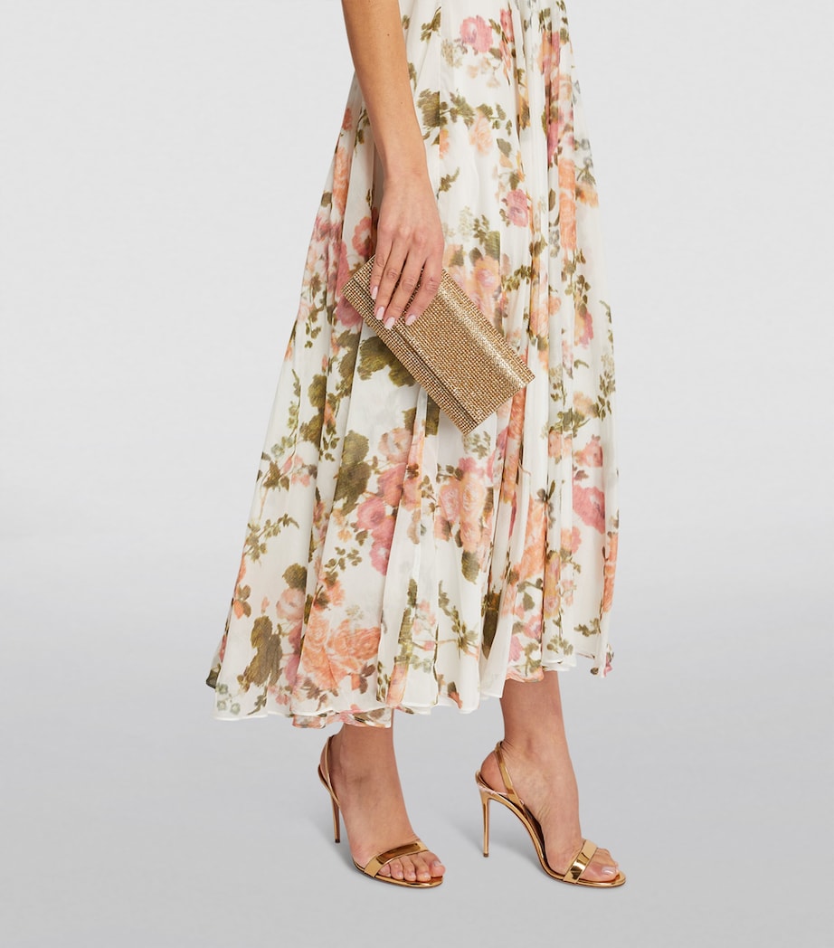 Satin Crystal-Embellished Perry Clutch Bag