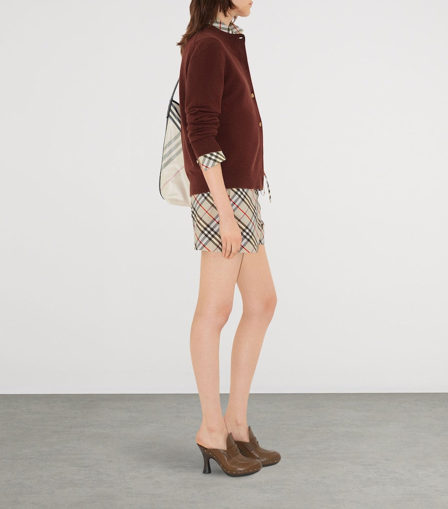 Burgundy Cashmere EKD-Embroidered Cardigan