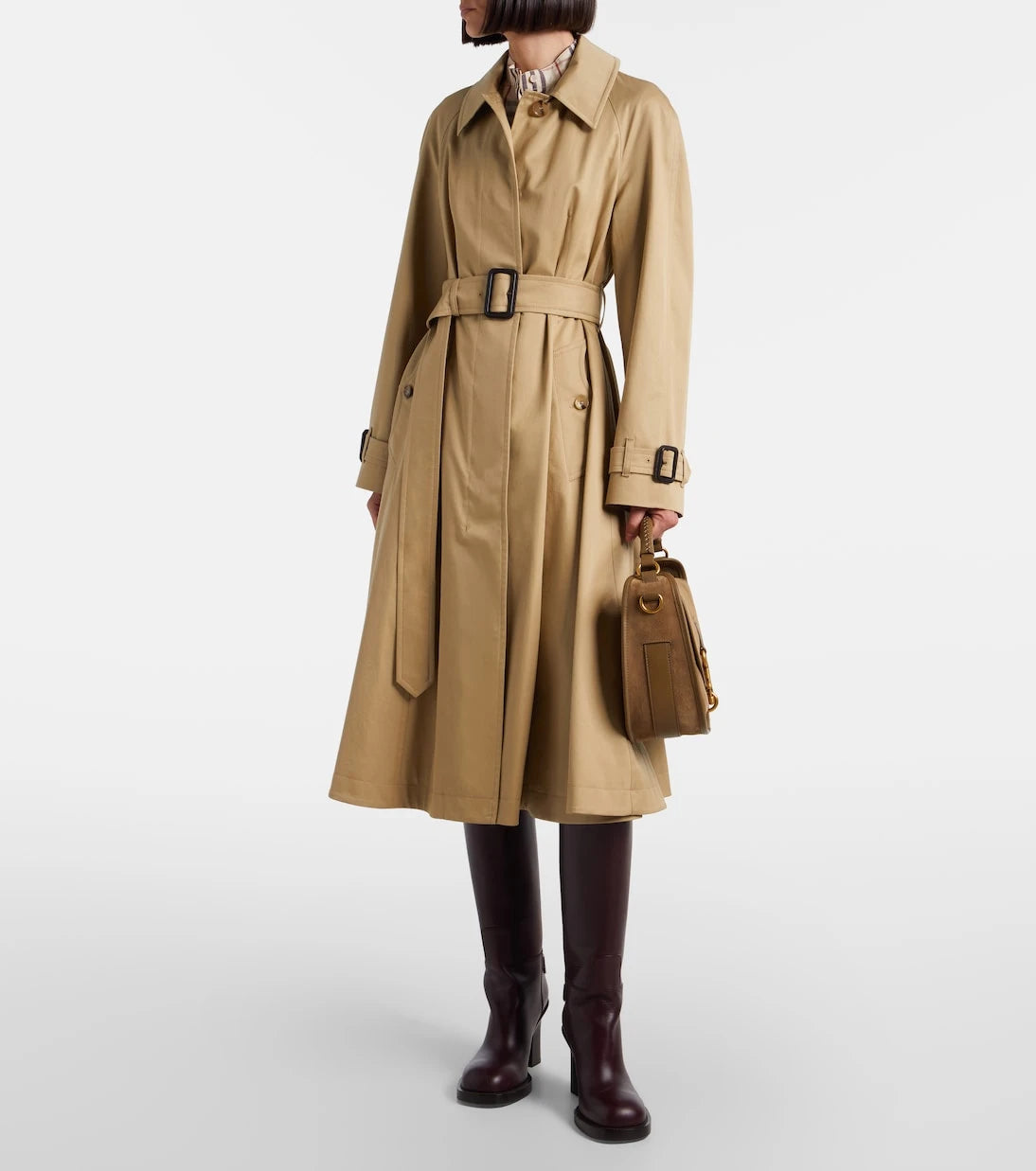 Burberry - حقيبة يد علوية من الشمواه بتصميم Clip Messenger