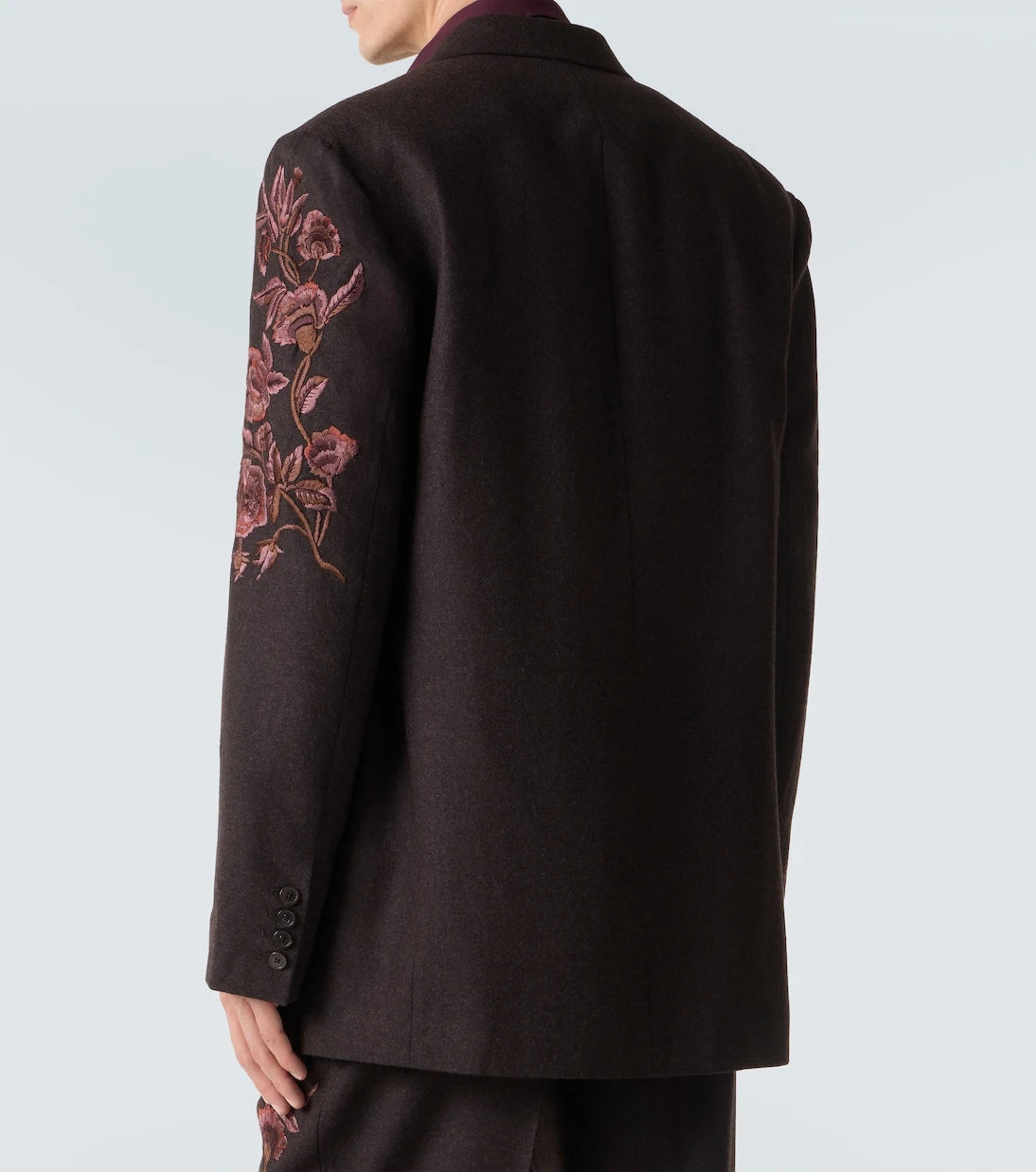 Dries Van Noten - Embroidered wool flannel blazer