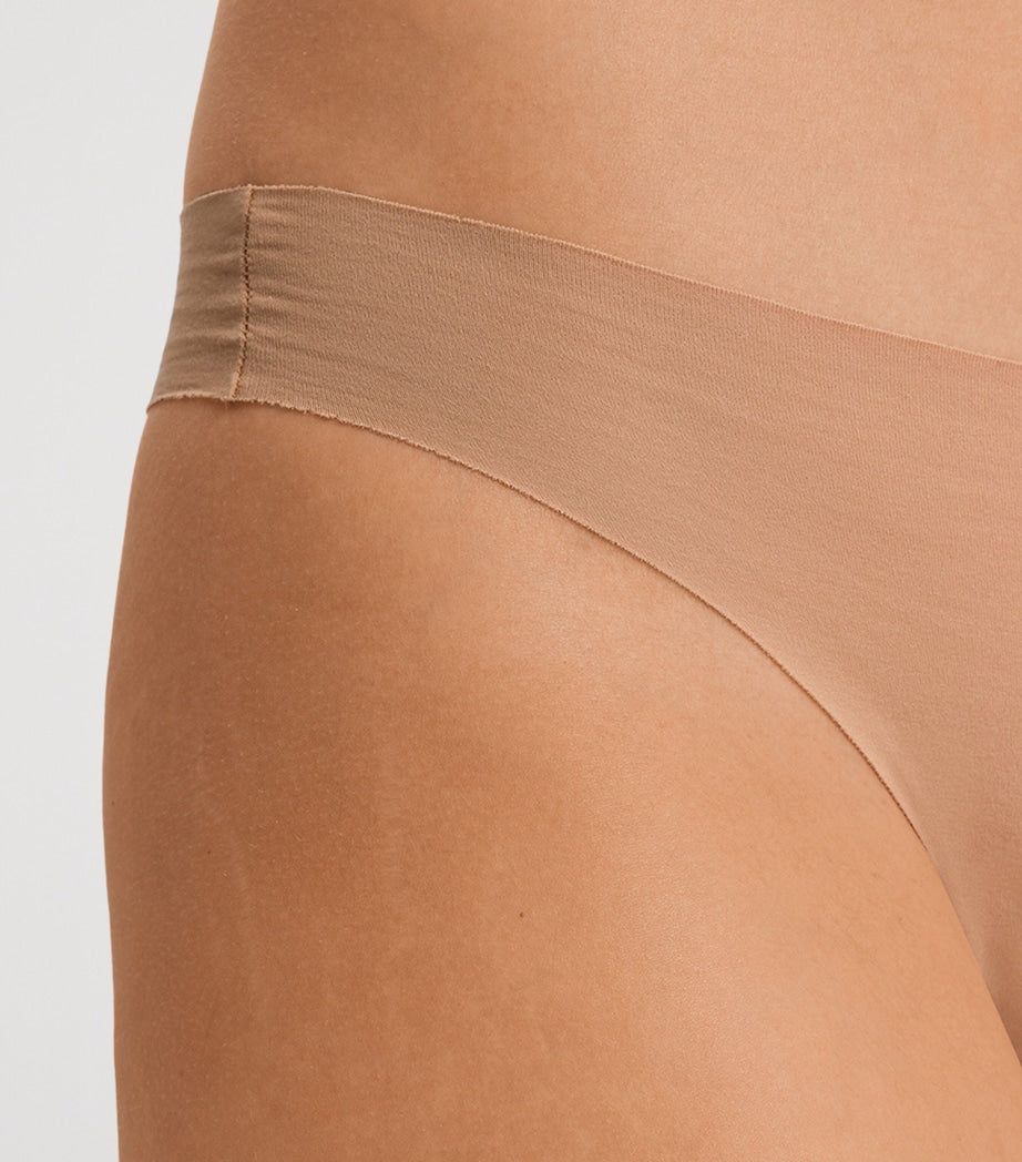 Hanro Beige Invisible Cotton Thong