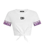 Dolce & Gabbana Multi Cotton Tie-Front Cropped T-Shirt