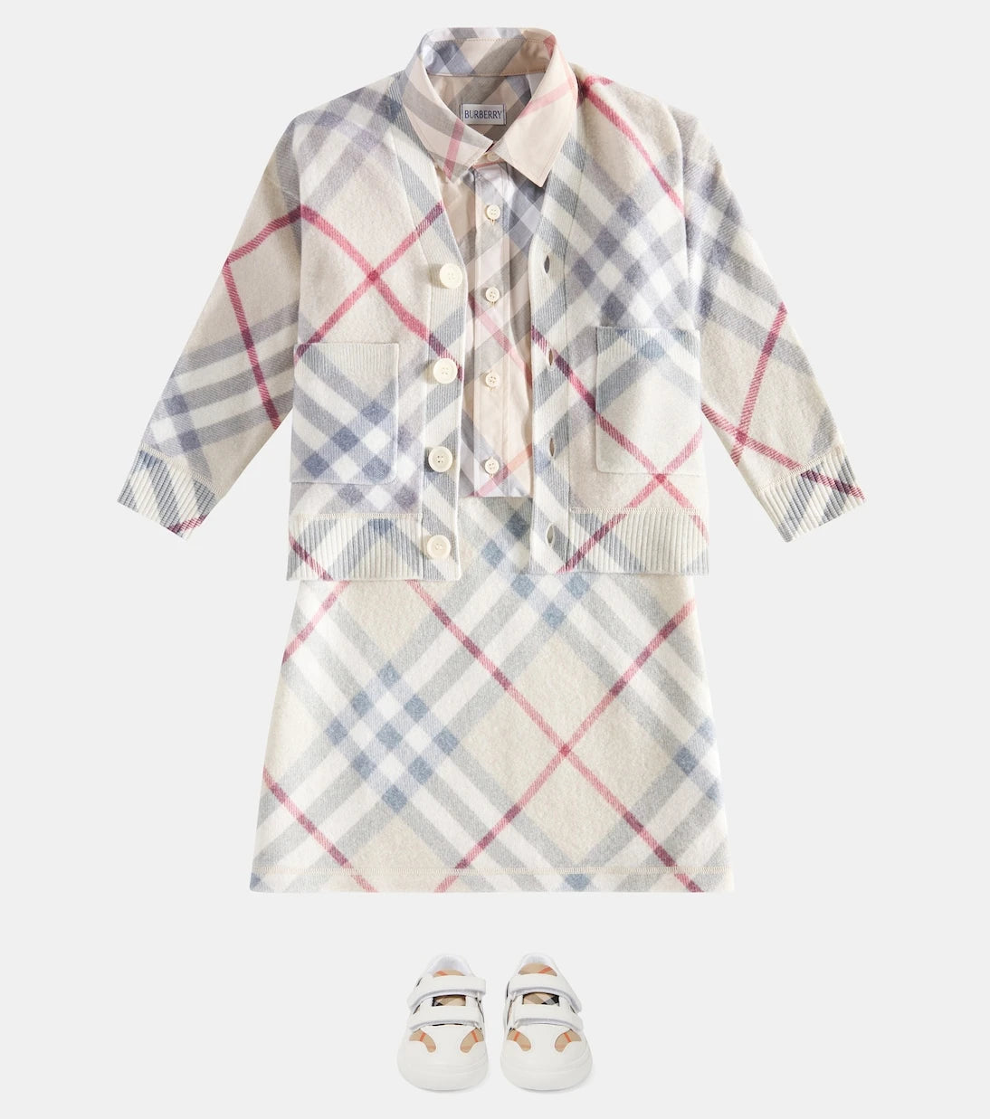 Burberry Kids - Burberry Check wool skirt