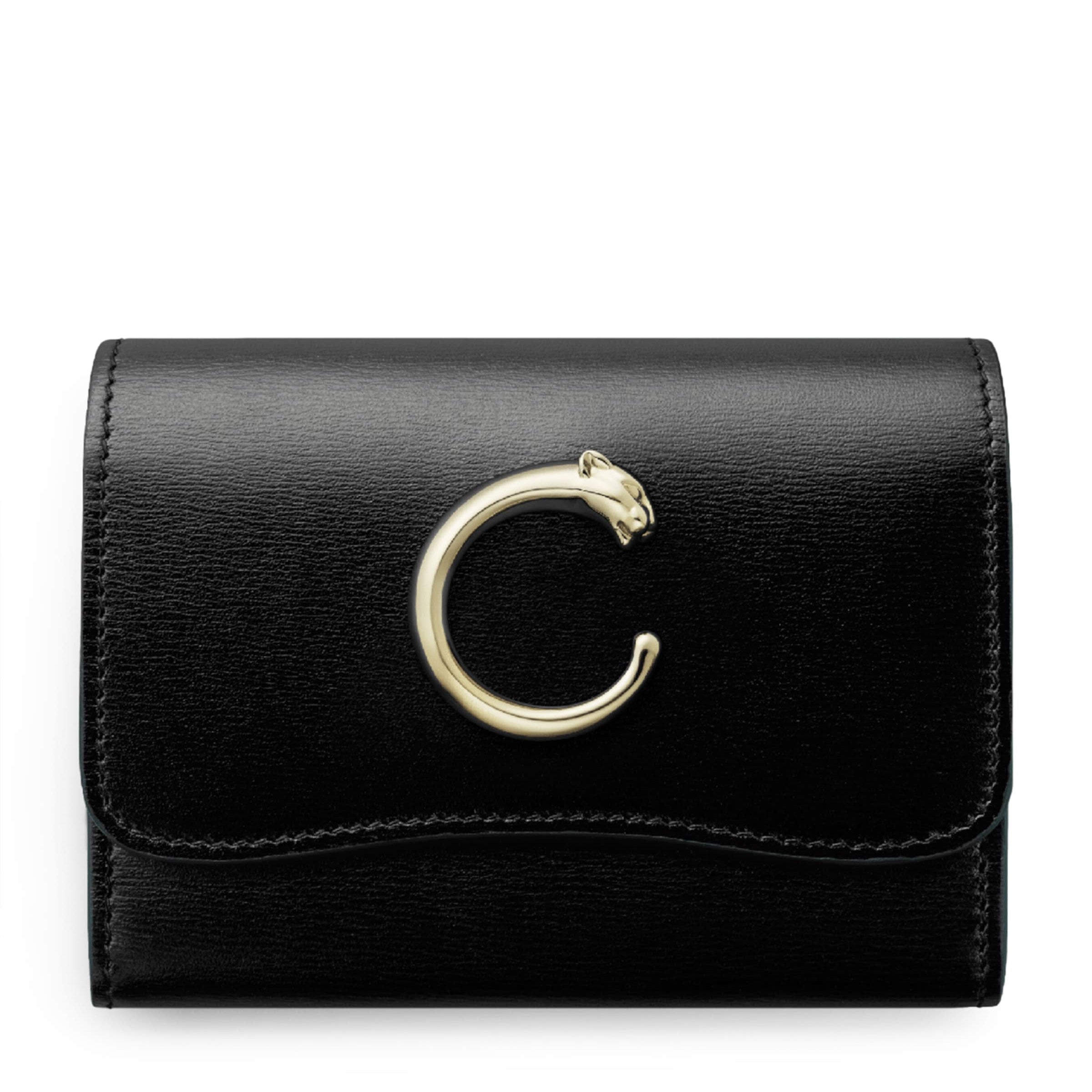 Black Leather Panthère de Cartier Wallet