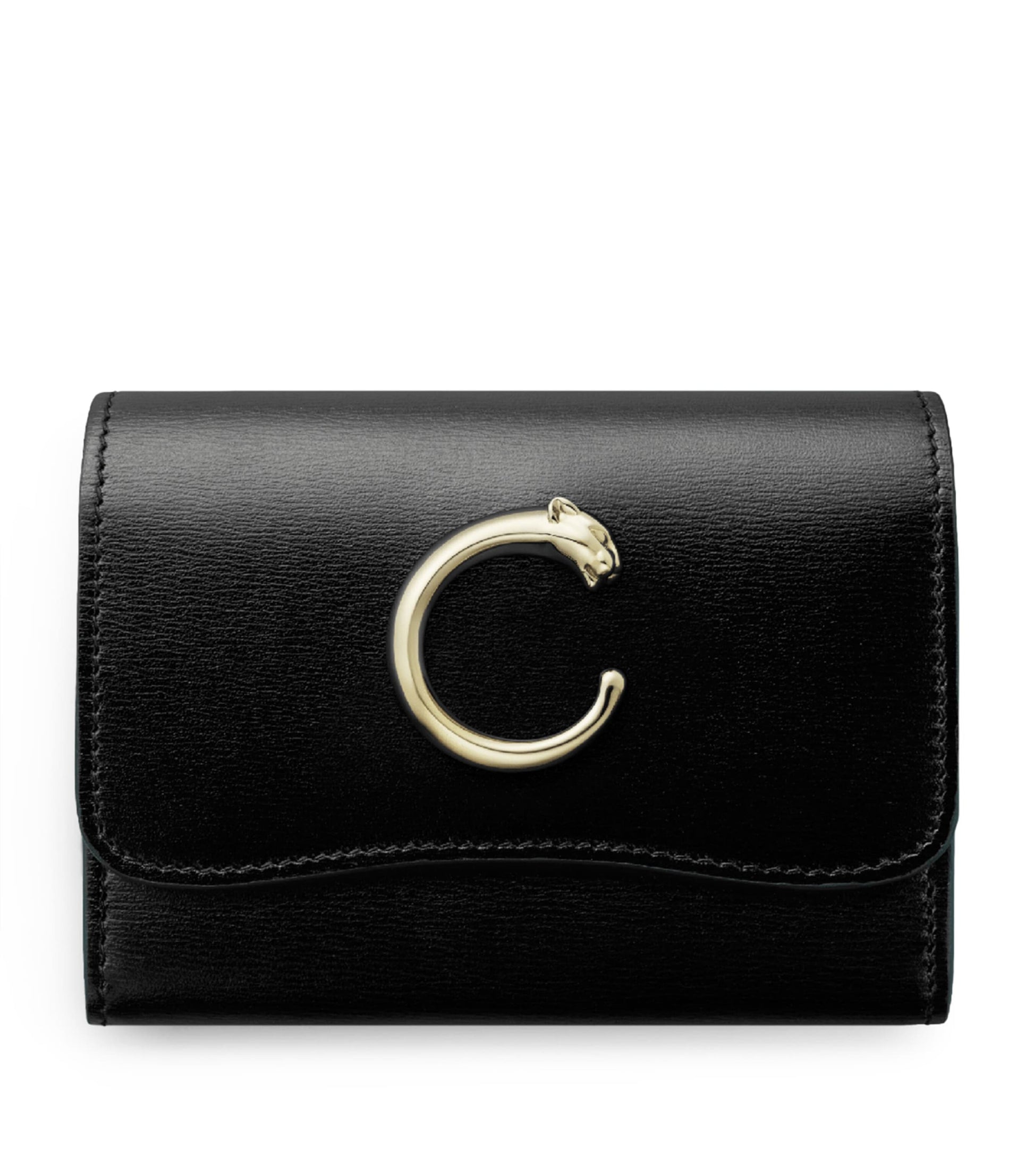 Black Leather Panthère de Cartier Wallet