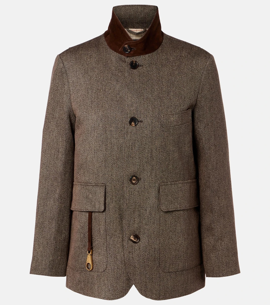 Loro Piana - Suede-trimmed linen jacket