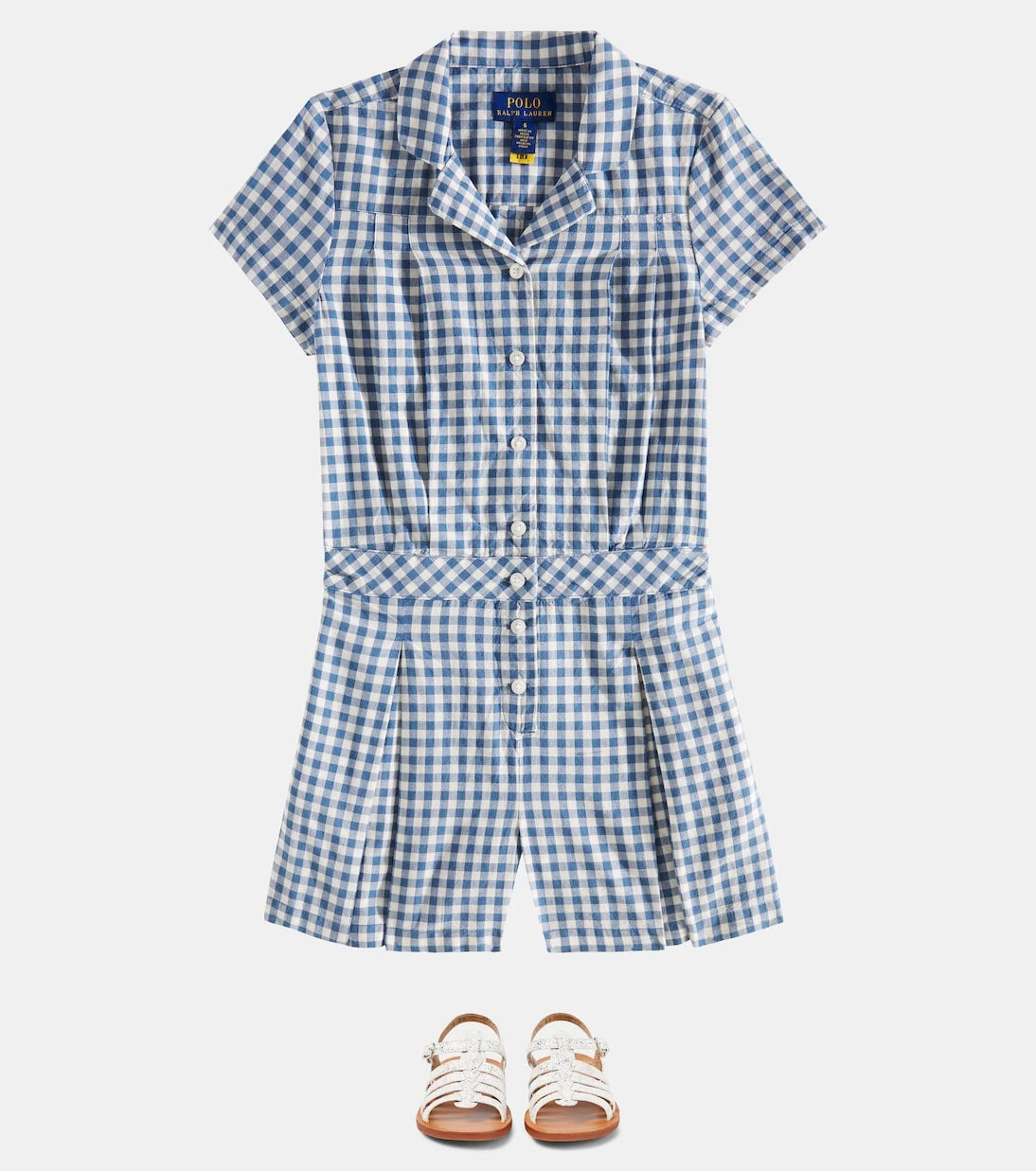 Polo Ralph Lauren Kids - Gingham cotton playsuit