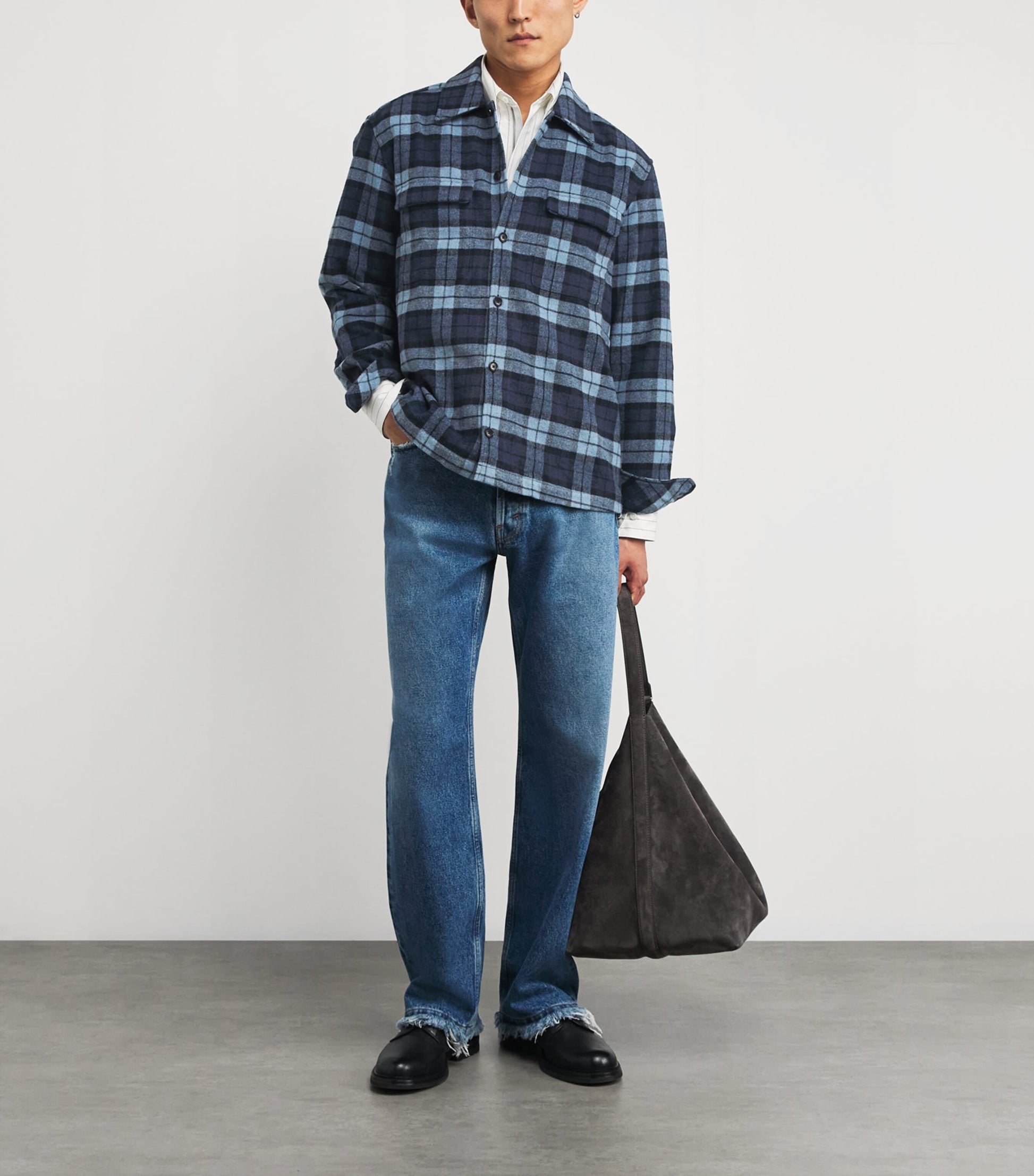 SAMSOE SAMSOE Blue Check Overshirt