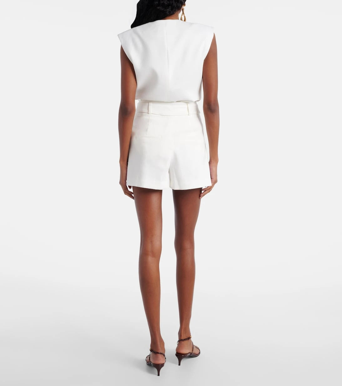 Veronica Beard - Runo high-rise linen-blend shorts