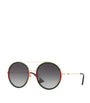 Brown Stripe Oval Pilot Sunglasses