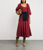 DÔEN Red Organic Cotton Quintessa Midi Dress