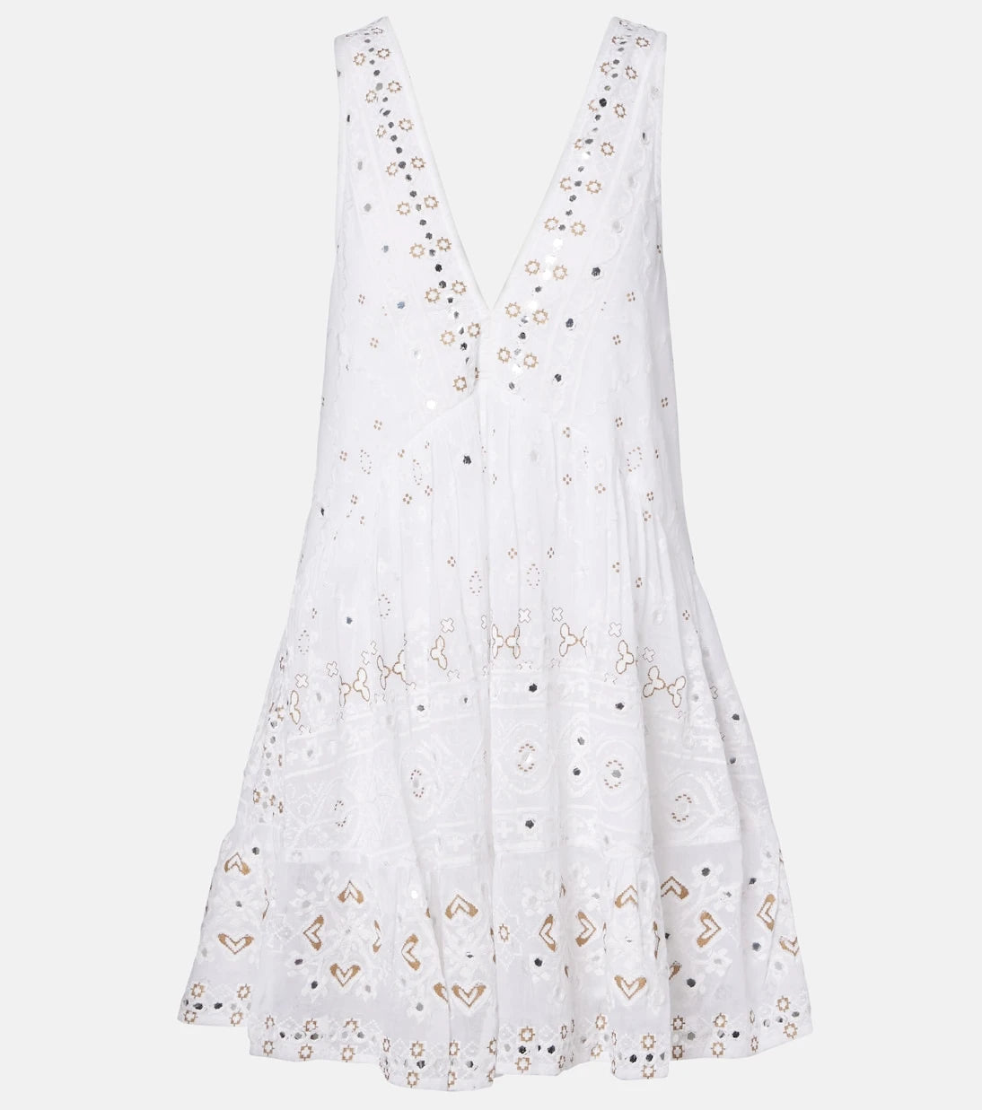 Juliet Dunn - Embroidered cotton minidress