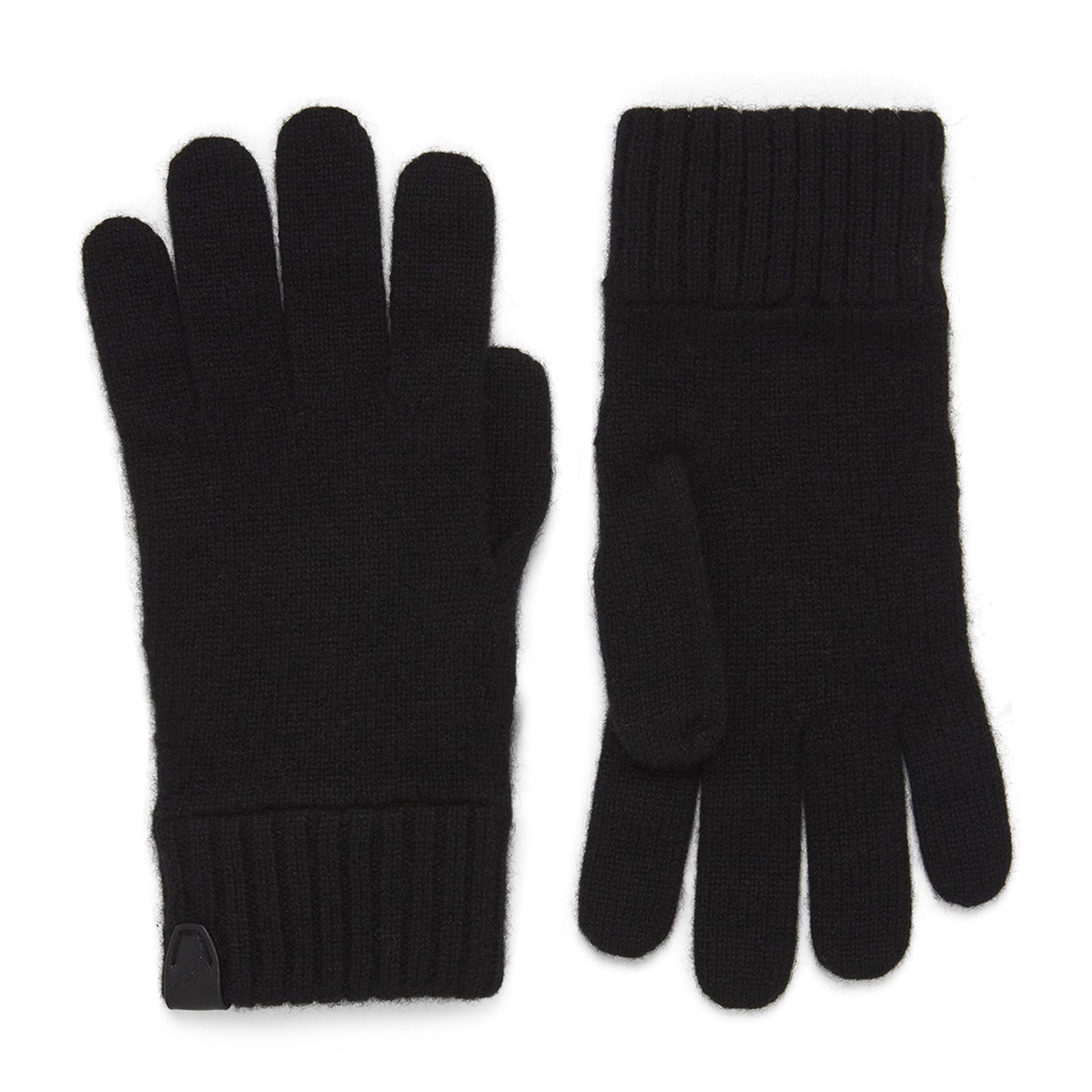 Cashmere Leather-Detail Gloves