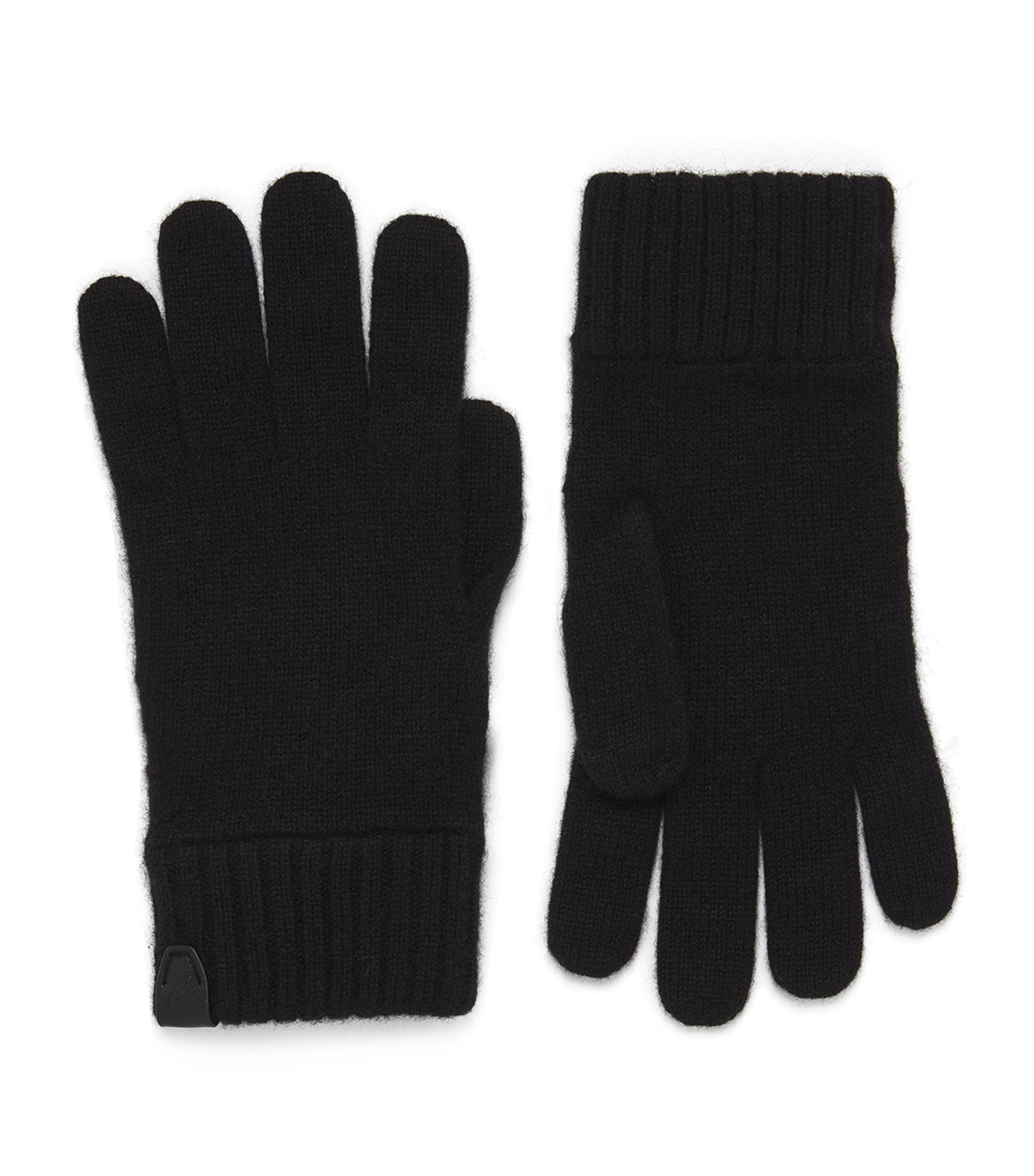 Cashmere Leather-Detail Gloves