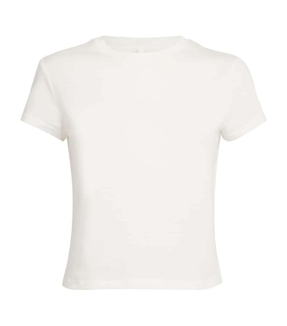 Skims White Cotton-Blend Shrunken T-Shirt