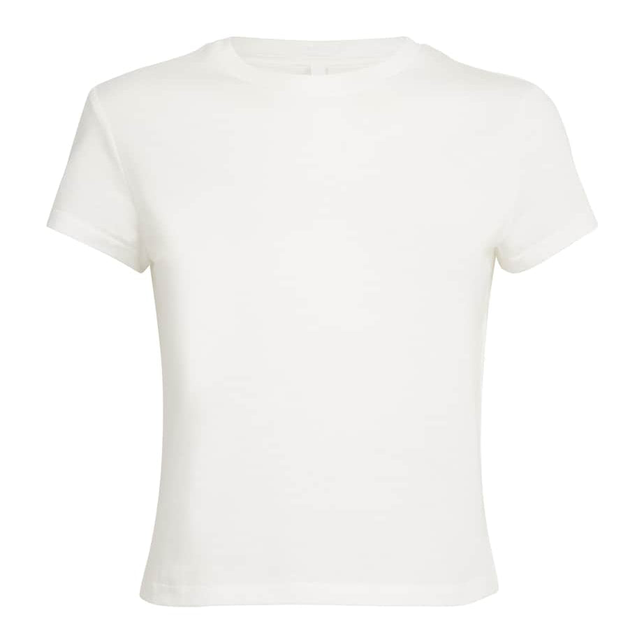 Skims White Cotton-Blend Shrunken T-Shirt