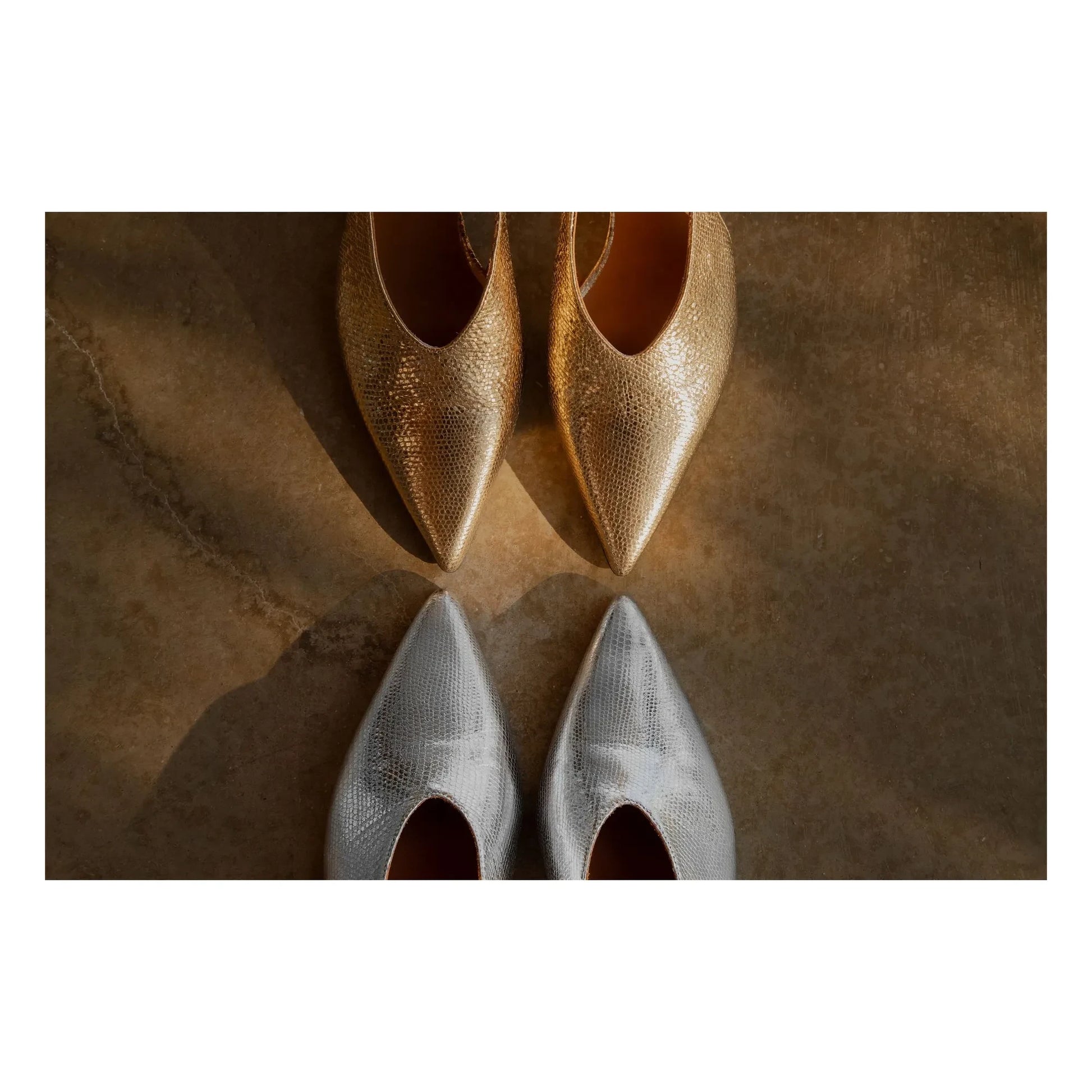 Lachoix - Metallic Heel Slingback | Gold