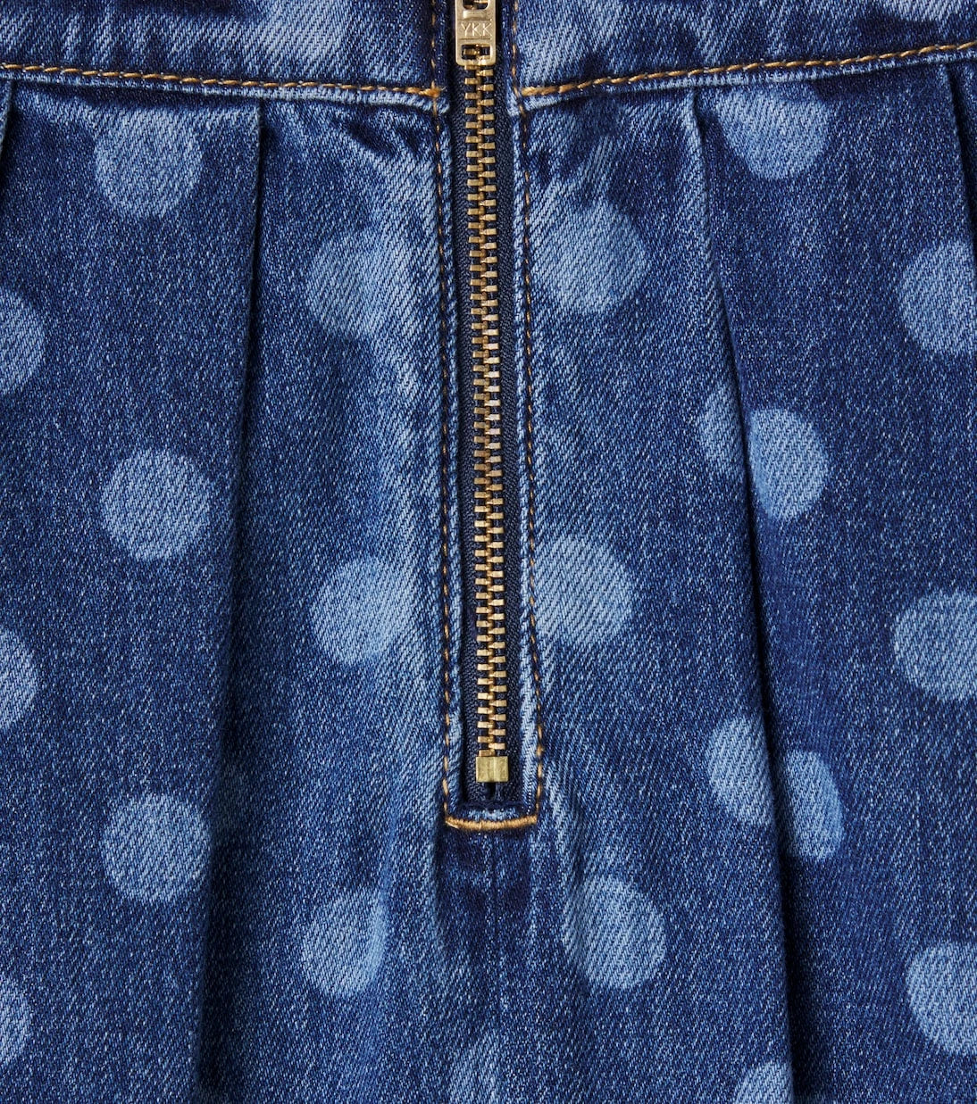 Self-Portrait Kids - Polka-dot pleated denim skirt